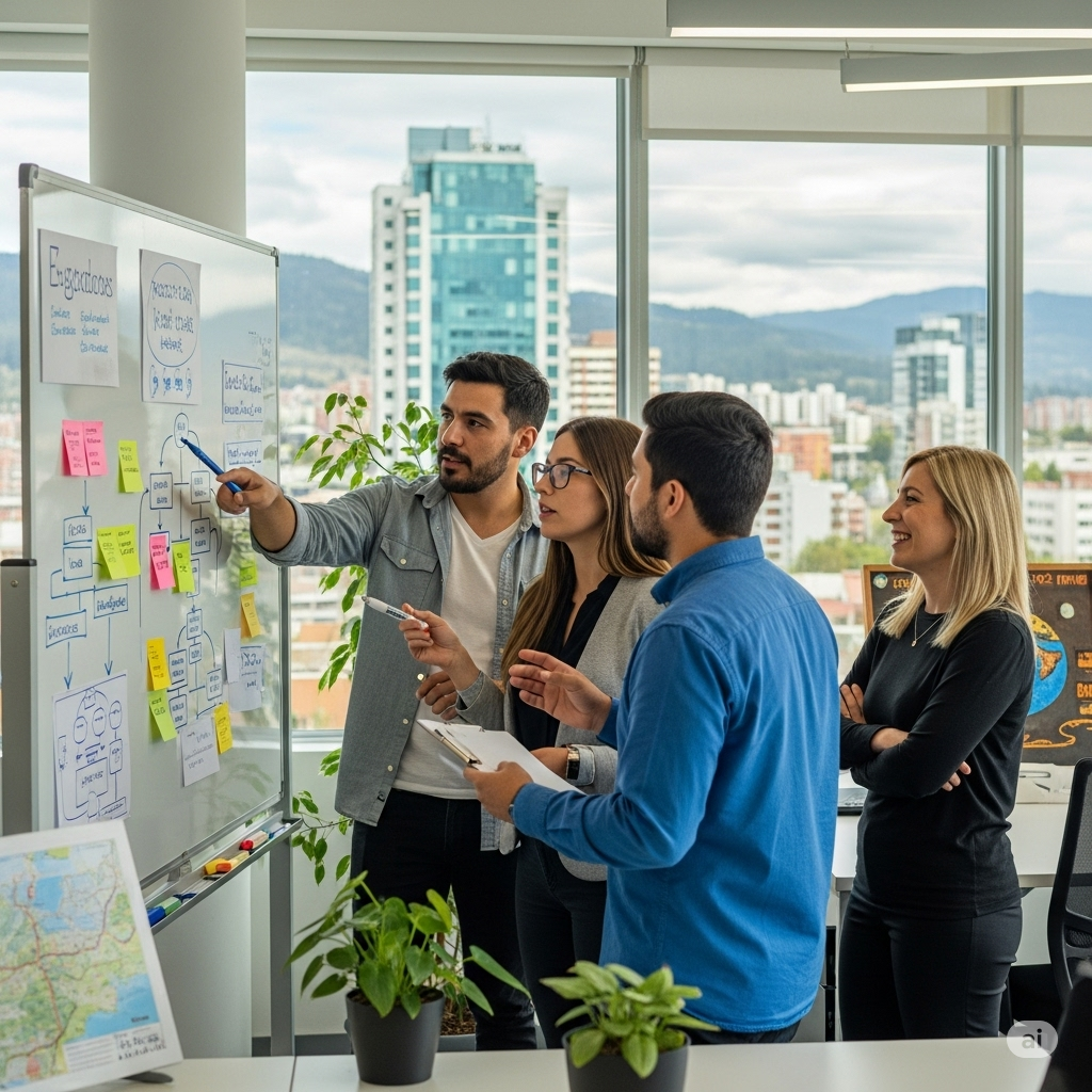 Escritorio organizado con flujos de trabajo