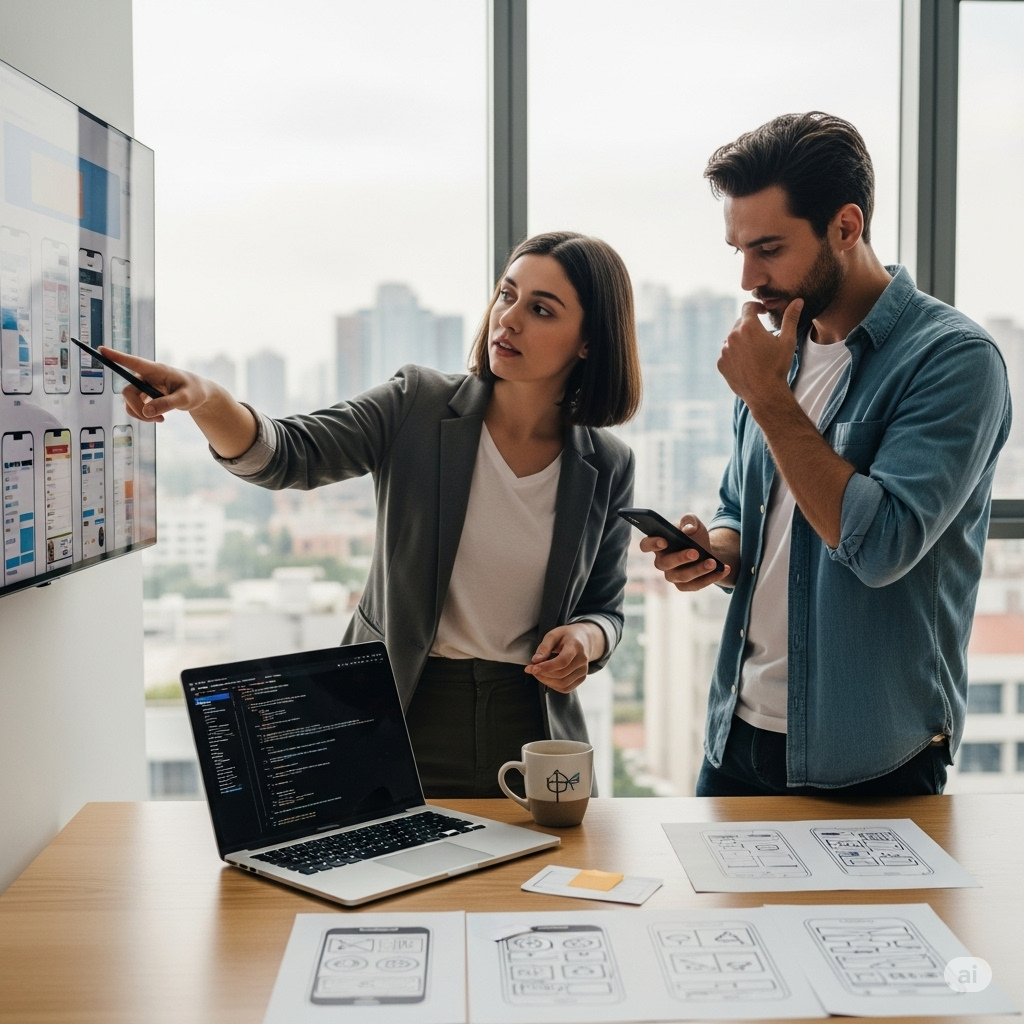 Aplicación móvil en una tablet