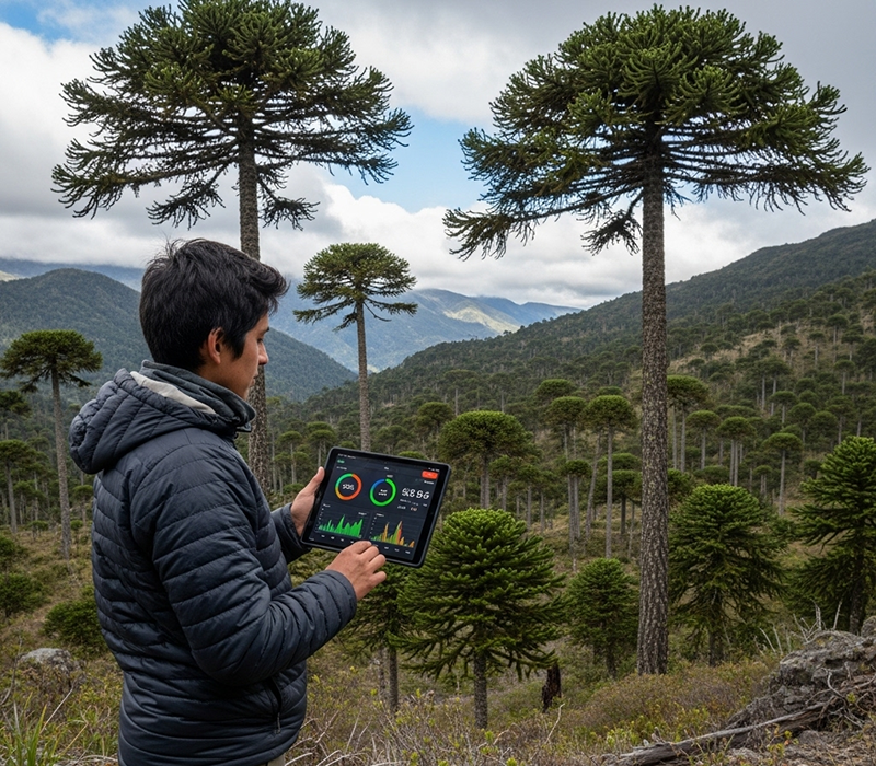 Compromiso Verde con Araucarias en el sur de Chile
